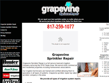 Tablet Screenshot of grapevinesprinklerrepair.com